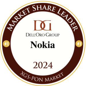 DG XGS PON Equipment Market Share Leader Badge 2024 Nokia