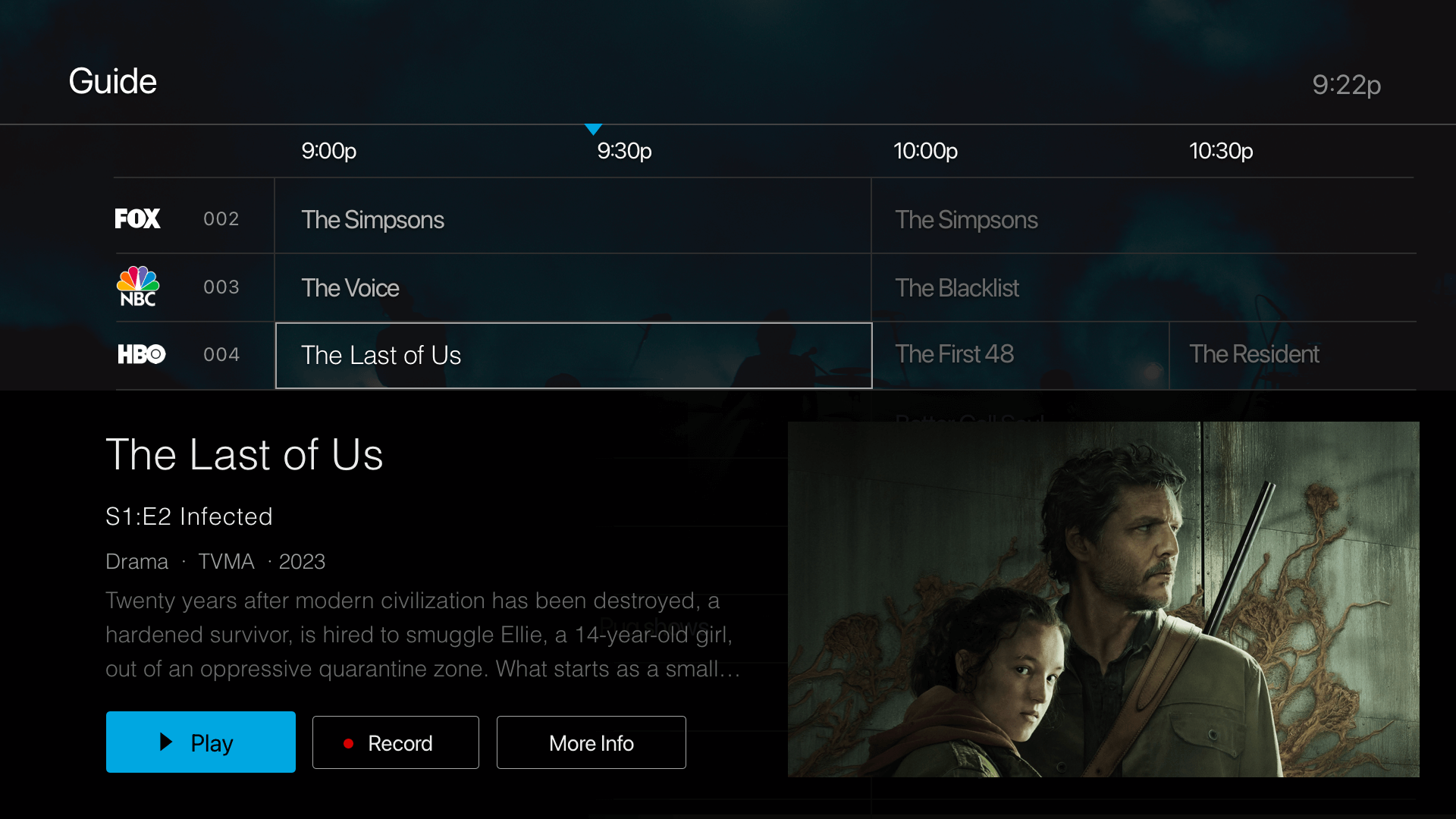 Guide_4web Screen capture of TiVo guide screen