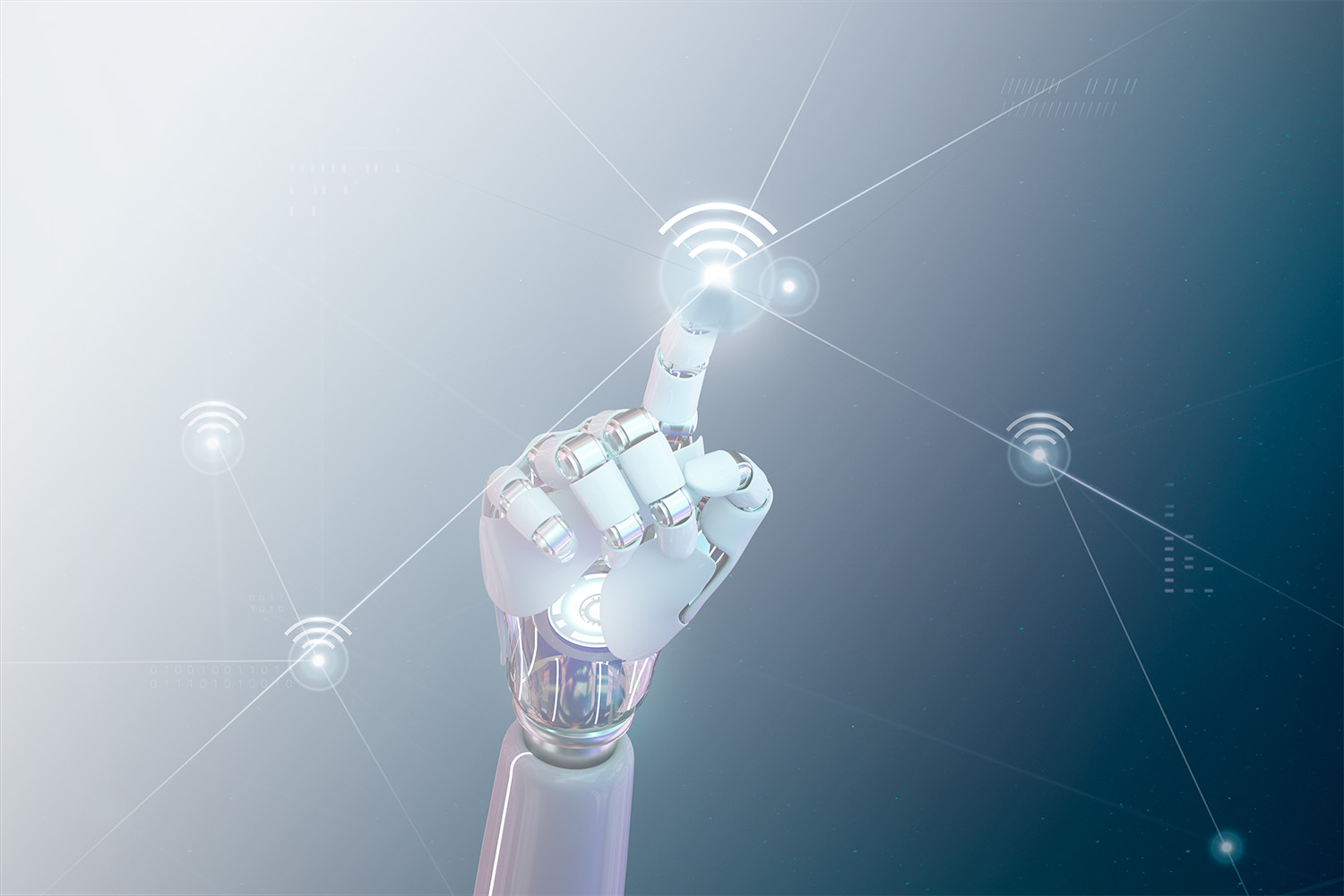 futuristic-5g-wireless-network-ai-robot-hand-tap-wifi-icon_GRADIENT_1500px futuristic robot hand tapping wifi icon
