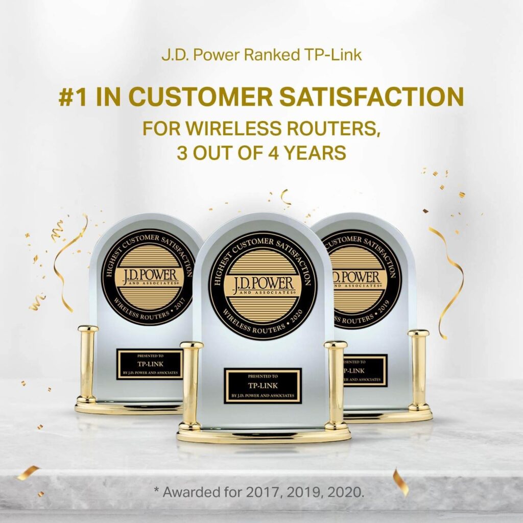 TP-Link J.D. Power number 1 in customer satisfaction for 3 out of 4 years award