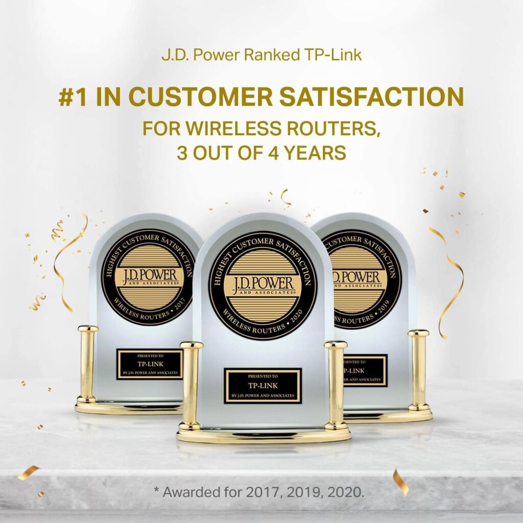 nctc-supplier-tp_link-JDPowerAward_ TP-Link J.D. Power number 1 in customer satisfaction for 3 out of 4 years award