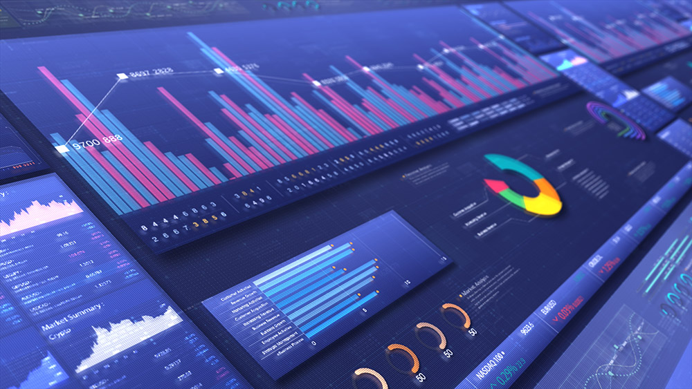 Business stock market, trading, info graphic with animated graph software